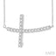 Sideway Cross Diamond Fashion Pendant