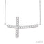 Sideway Cross Diamond Fashion Pendant
