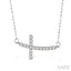 Sideway Cross Diamond Fashion Pendant