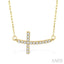 Sideway Cross Diamond Fashion Pendant