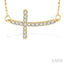 Sideway Cross Diamond Fashion Pendant