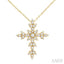 Floral Cross Diamond Fashion Pendant
