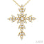Floral Cross Diamond Fashion Pendant