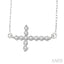 Sideway Cross Diamond Fashion Pendant