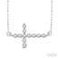 Sideway Cross Diamond Fashion Pendant