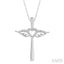 Angel Wings Heart Shape & Cross Diamond Fashion Pendant