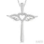 Angel Wings Heart Shape & Cross Diamond Fashion Pendant