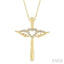 Angel Wings Heart Shape & Cross Diamond Fashion Pendant