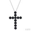 Cross Black Diamond Fashion Pendant