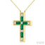 Cross Gemstone & Diamond Fashion Pendant