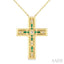 Cross Gemstone & Diamond Fashion Pendant