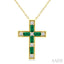 Cross Gemstone & Diamond Fashion Pendant
