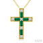 Cross Gemstone & Diamond Fashion Pendant