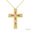 Cross Gemstone & Diamond Fashion Pendant