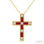 Cross Gemstone & Diamond Fashion Pendant