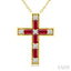 Cross Gemstone & Diamond Fashion Pendant