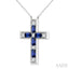 Cross Gemstone & Diamond Fashion Pendant