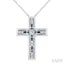 Cross Gemstone & Diamond Fashion Pendant