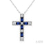 Cross Gemstone & Diamond Fashion Pendant