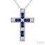 Cross Gemstone & Diamond Fashion Pendant