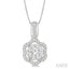 Round Shape Lovebright Diamond Flower Pendant