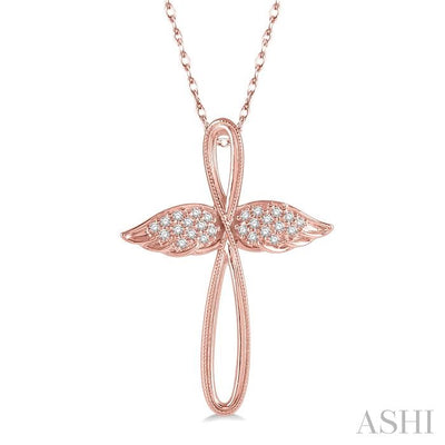 Angel Wings Cross Diamond Fashion Pendant