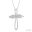 Angel Wings Cross Diamond Fashion Pendant