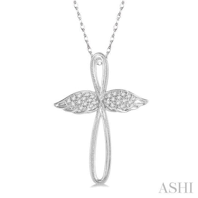 Angel Wings Cross Diamond Fashion Pendant