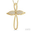 Angel Wings Cross Diamond Fashion Pendant
