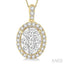 Oval Shape Halo Lovebright Essential Diamond Pendant