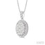 Oval Shape Halo Lovebright Essential Diamond Pendant