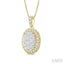 Oval Shape Halo Lovebright Essential Diamond Pendant