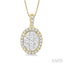 Oval Shape Halo Lovebright Essential Diamond Pendant