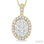 Oval Shape Halo Lovebright Essential Diamond Pendant