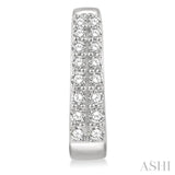 1/3 Ctw Round Cut Diamond Petite Huggie Earrings in 14K White Gold