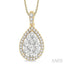 Pear Shape Halo Lovebright Essential Diamond Pendant
