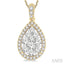 Pear Shape Halo Lovebright Essential Diamond Pendant