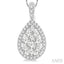 Pear Shape Halo Lovebright Essential Diamond Pendant
