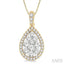 Pear Shape Halo Lovebright Essential Diamond Pendant