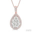 Pear Shape Halo Lovebright Essential Diamond Pendant