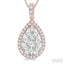 Pear Shape Halo Lovebright Essential Diamond Pendant