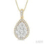 Pear Shape Halo Lovebright Essential Diamond Pendant