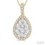Pear Shape Halo Lovebright Essential Diamond Pendant