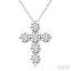 6 Stone Cross Diamond Fashion Pendant