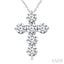 6 Stone Cross Diamond Fashion Pendant