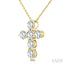 6 Stone Cross Diamond Fashion Pendant