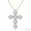 6 Stone Cross Diamond Fashion Pendant