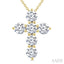 6 Stone Cross Diamond Fashion Pendant