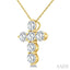 6 Stone Cross Diamond Fashion Pendant