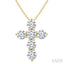 6 Stone Cross Diamond Fashion Pendant